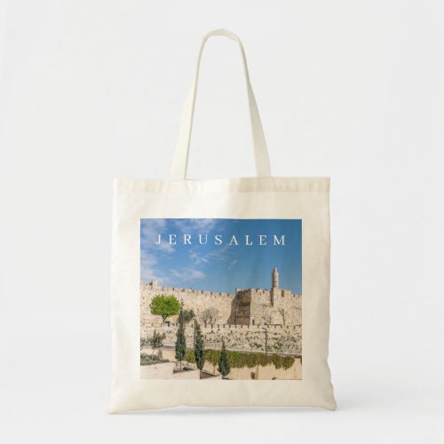 Jerusalem City Walls view tote bag