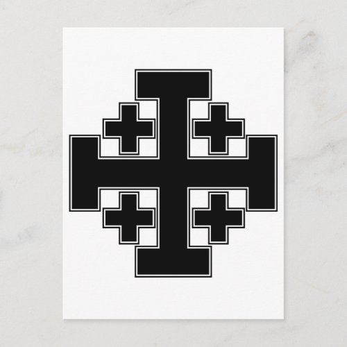 Jerusalem Cross Black Postcard