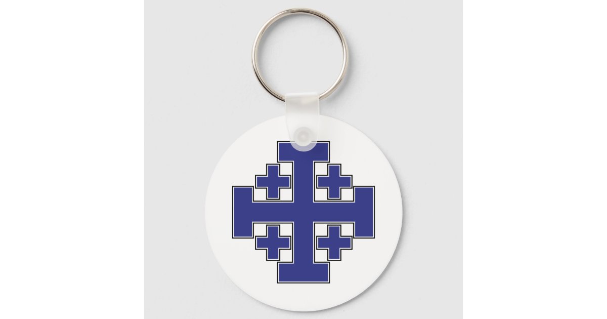 Keychain, Cross, blue