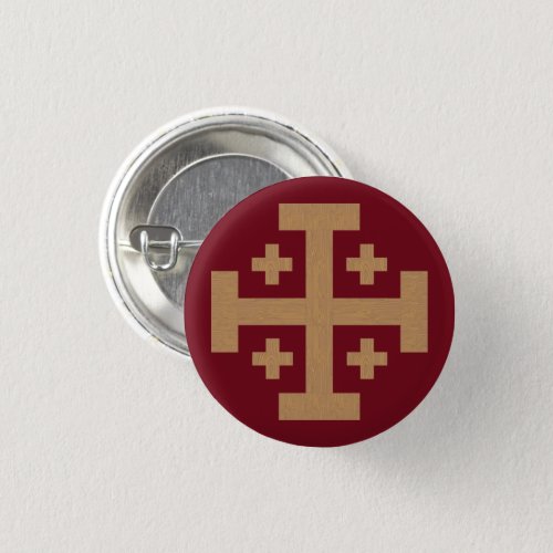 Jerusalem Cross Button