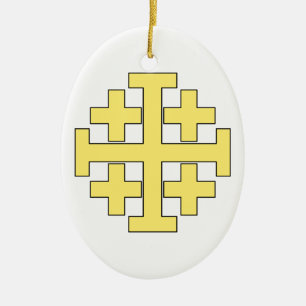 Jerusalem Cross Ceramic Ornament