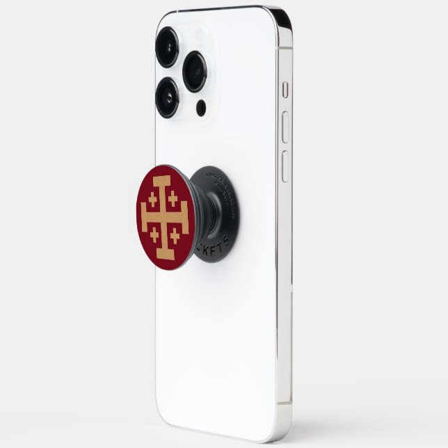 Jerusalem Cross Christian Phone Design PopSocket (Open)