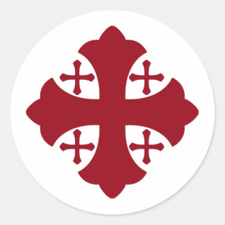 Jerusalem Cross Classic Round Sticker