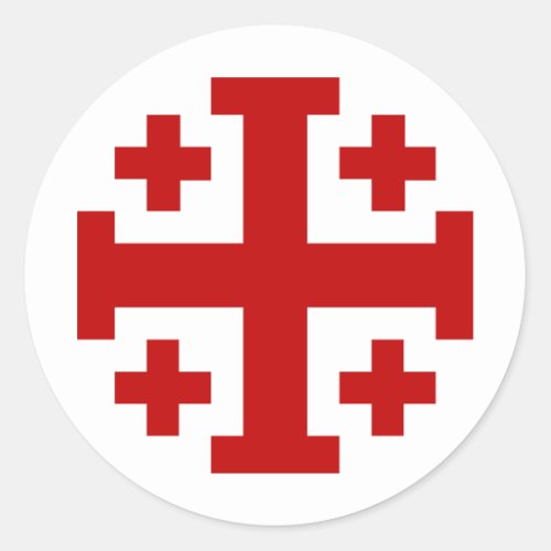 Jerusalem Cross Classic Round Sticker