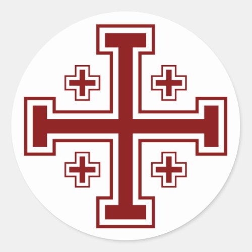 Jerusalem Cross Classic Round Sticker