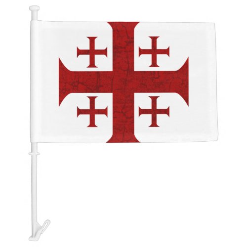 Jerusalem Cross Distressed Car Flag