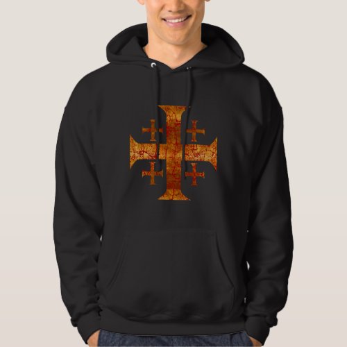 Jerusalem Cross Distressed Hoodie