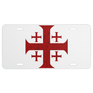 Jerusalem Cross, Distressed License Plate