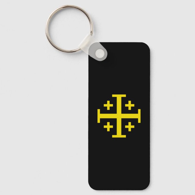 Jerusalem Cross Five‑Fold Cross of Christ Keychain (Front)