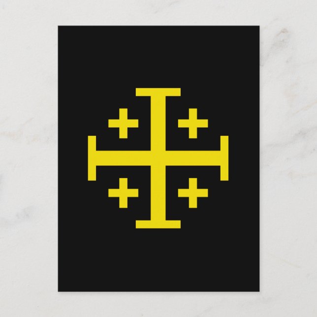 Jerusalem Cross Five-Fold Cross of Christ Postcard (Front)