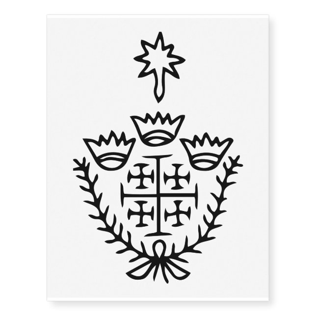 Jerusalem Cross historical pilgrimage tattoo stamp (Front)