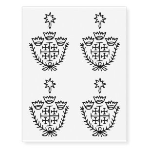 Jerusalem Cross historical pilgrimage tattoo stamp