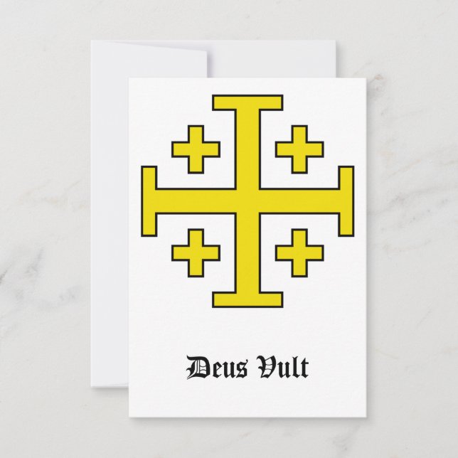 Jerusalem Cross Holy Card (Front)