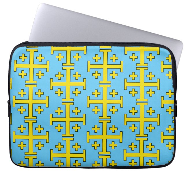 Jerusalem cross laptop sleeve (Front)