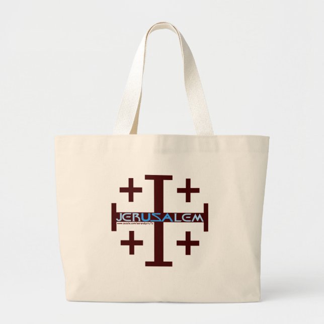 Jerusalem Cross Large Tote Bag (Front)