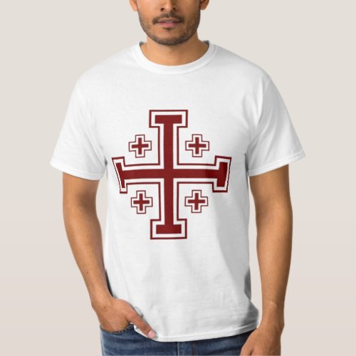 Jerusalem cross Papal Crusader T_Shirt