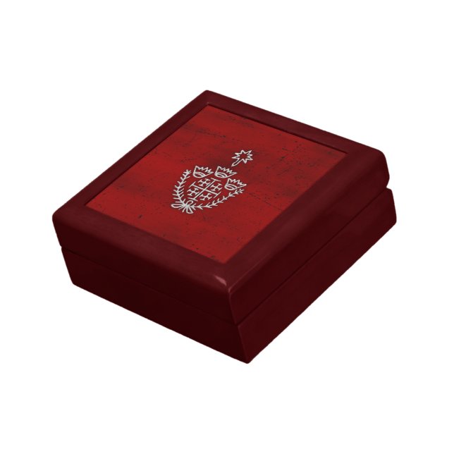 Jerusalem Cross pilgrimage tattoo stamp red Gift Box (Side)