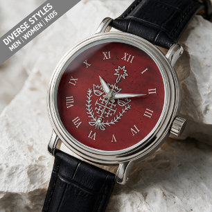Jerusalem Cross pilgrimage tattoo stamp red Watch