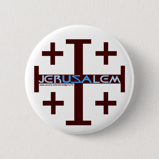 Jerusalem Cross Pinback Button (Front)