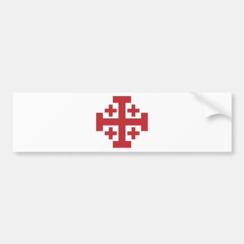 Jerusalem Cross simple red Bumper Sticker