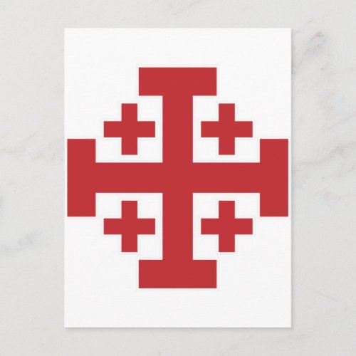 Jerusalem Cross simple red Postcard
