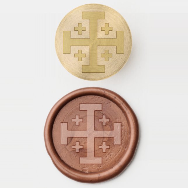 Jerusalem Cross Wax Seal Stamp (Stamped)