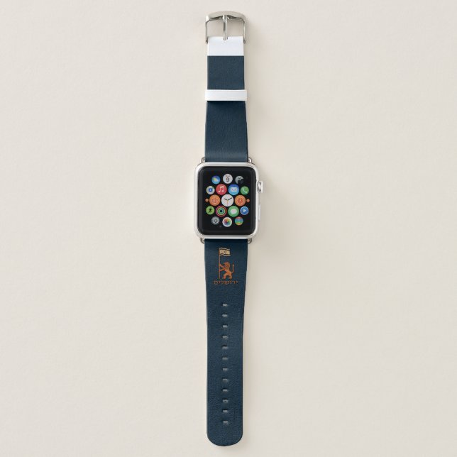 Jerusalem Day Lion With Flag Apple Watch Band (Front)