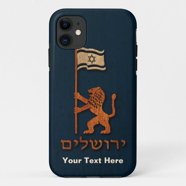Jerusalem Day Lion With Flag Case-Mate iPhone Case (Back)