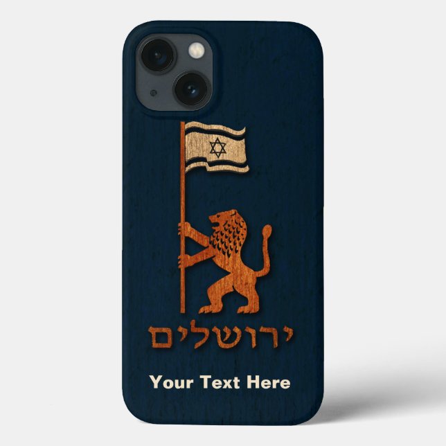 Jerusalem Day Lion With Flag Case-Mate iPhone Case (Back)