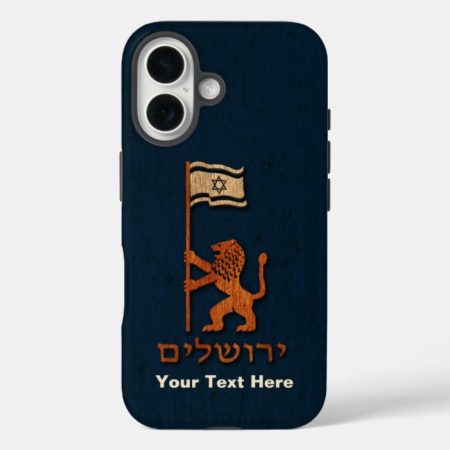 Jerusalem Day Lion With Flag Case-Mate iPhone Case (Back)