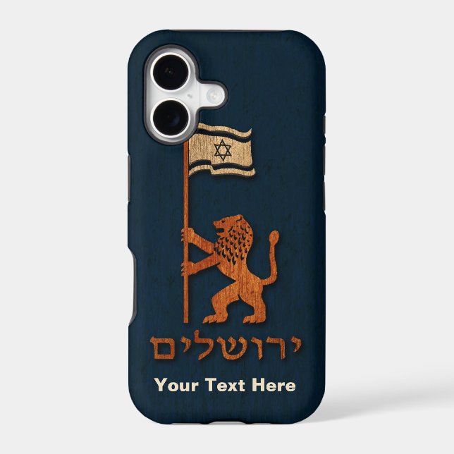 Jerusalem Day Lion With Flag Iphone Case (Back)