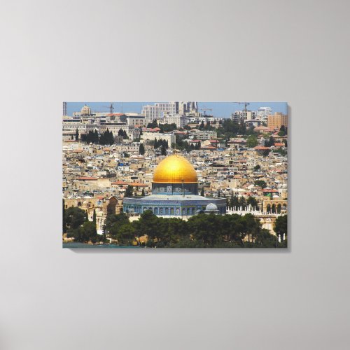 Jerusalem Dome of the Rock Cityscape Canvas Print
