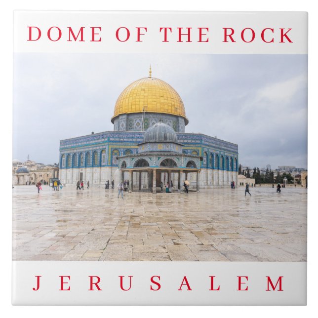 Jerusalem Dome of the Rock view ceramic tile (Front)