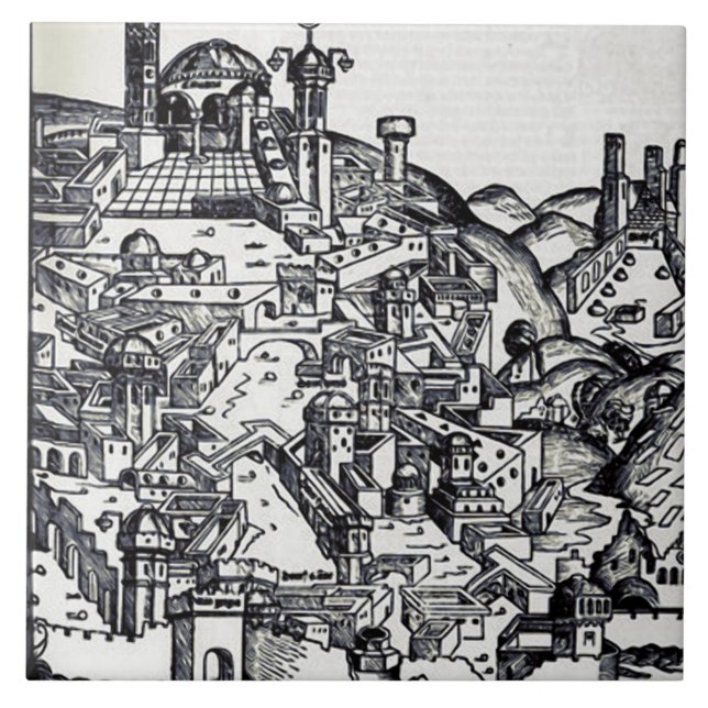 Jerusalem during the reign of Solomon  Ceramic Tile (Front)