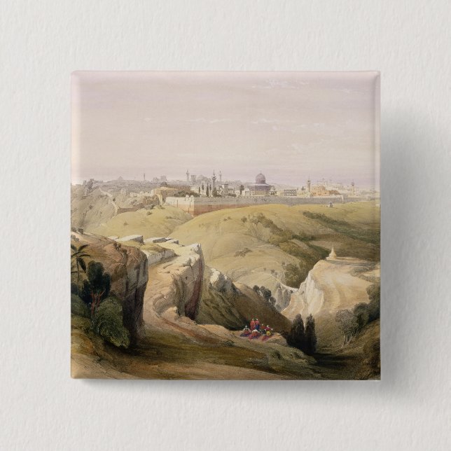 Jerusalem from the Mount of Olives, April 8th 1839 Pinback Button (Front)