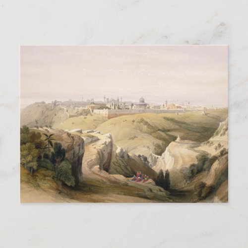 Jerusalem from the Mount of Olives April 8th 1839 Postcard