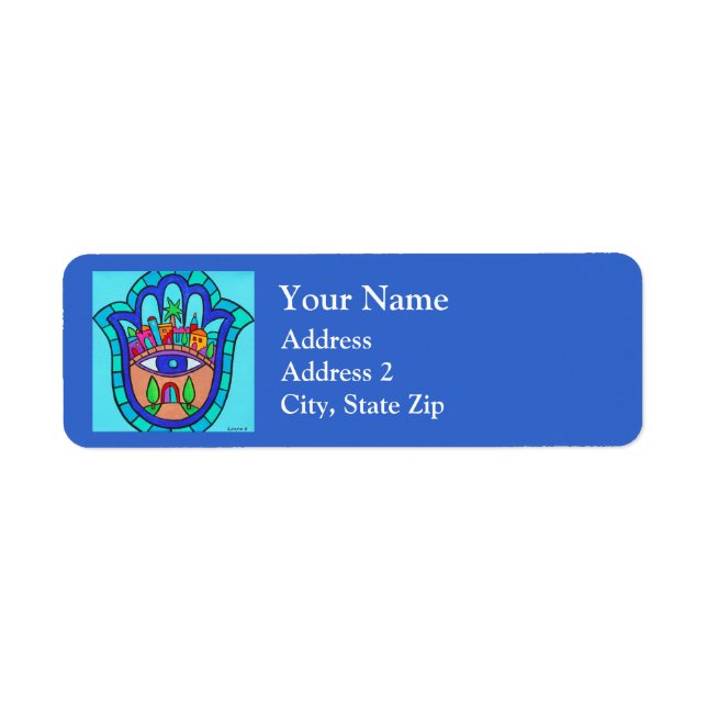 Jerusalem Hamsa Return Address Label (Front)
