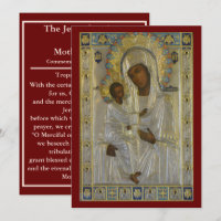 Jerusalem icon of the Mother of God prayer card
