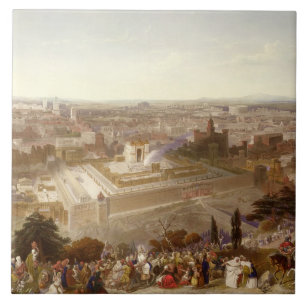 Jerusalem in her Grandeur, engraved by Charles Mot Ceramic Tile