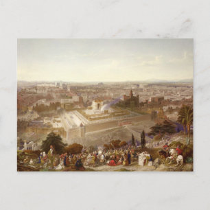 Jerusalem in her Grandeur, engraved by Charles Mot Postcard