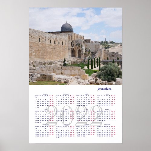 Jerusalem Israel Calendar 2022 Poster