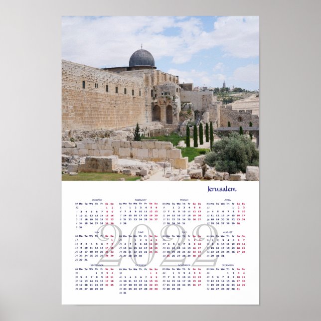 Jerusalem, Israel. Calendar 2022 Poster (Front)