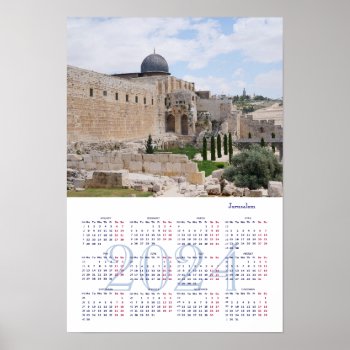Jerusalem  Israel. Calendar 2024 Poster by Stangrit at Zazzle