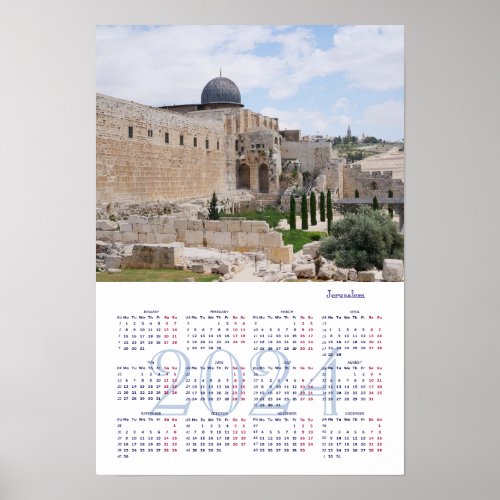 Jerusalem Israel Calendar 2024 Poster