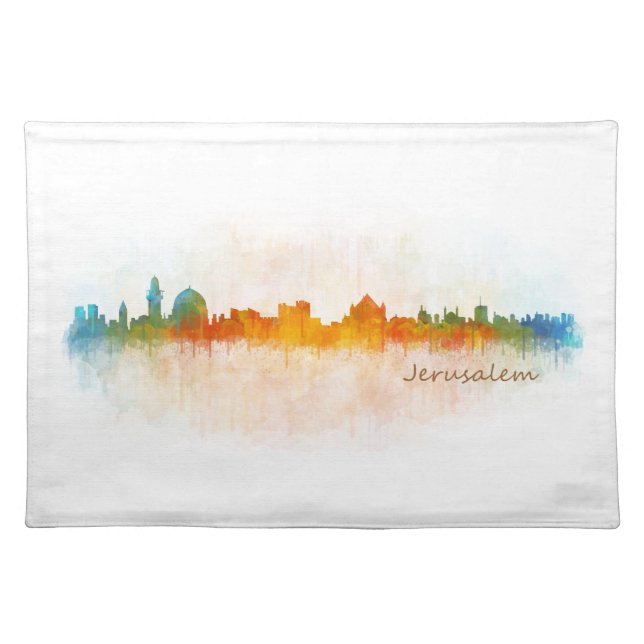 Jerusalem Israel City Skyline Placemat (Front)