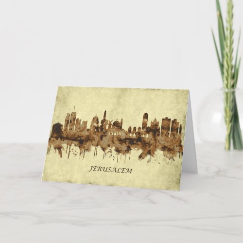 Jerusalem Israel Cityscape Holiday Card