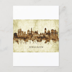 Jerusalem Israel Cityscape Invitation Postcard