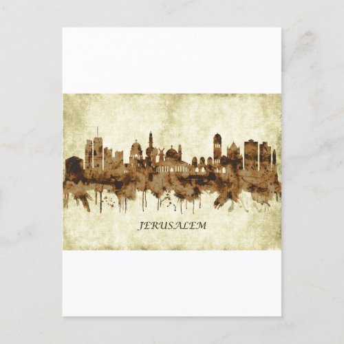 Jerusalem Israel Cityscape Invitation Postcard