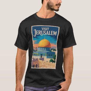 Jerusalem Israel Illustration Travel Art Vintage T-Shirt