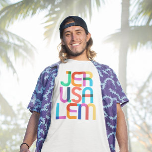Jerusalem Israel Pop Art Letters T-Shirt